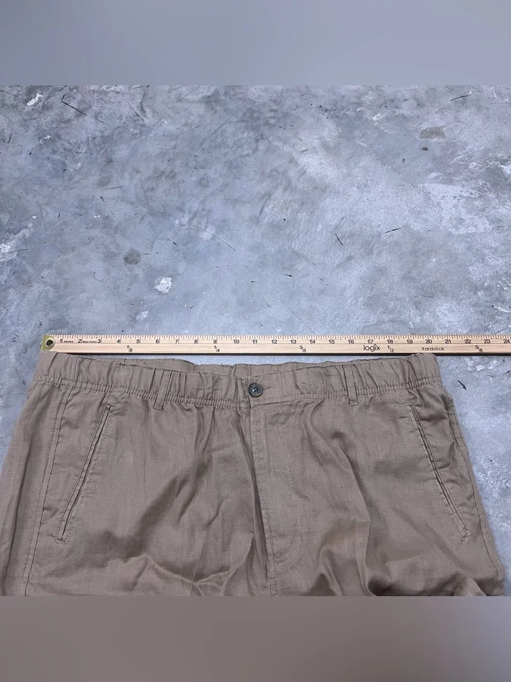 Tasso Elba 100% Linen Pants - XXL Island -Comfortable Relaxed Tan Beige Natural